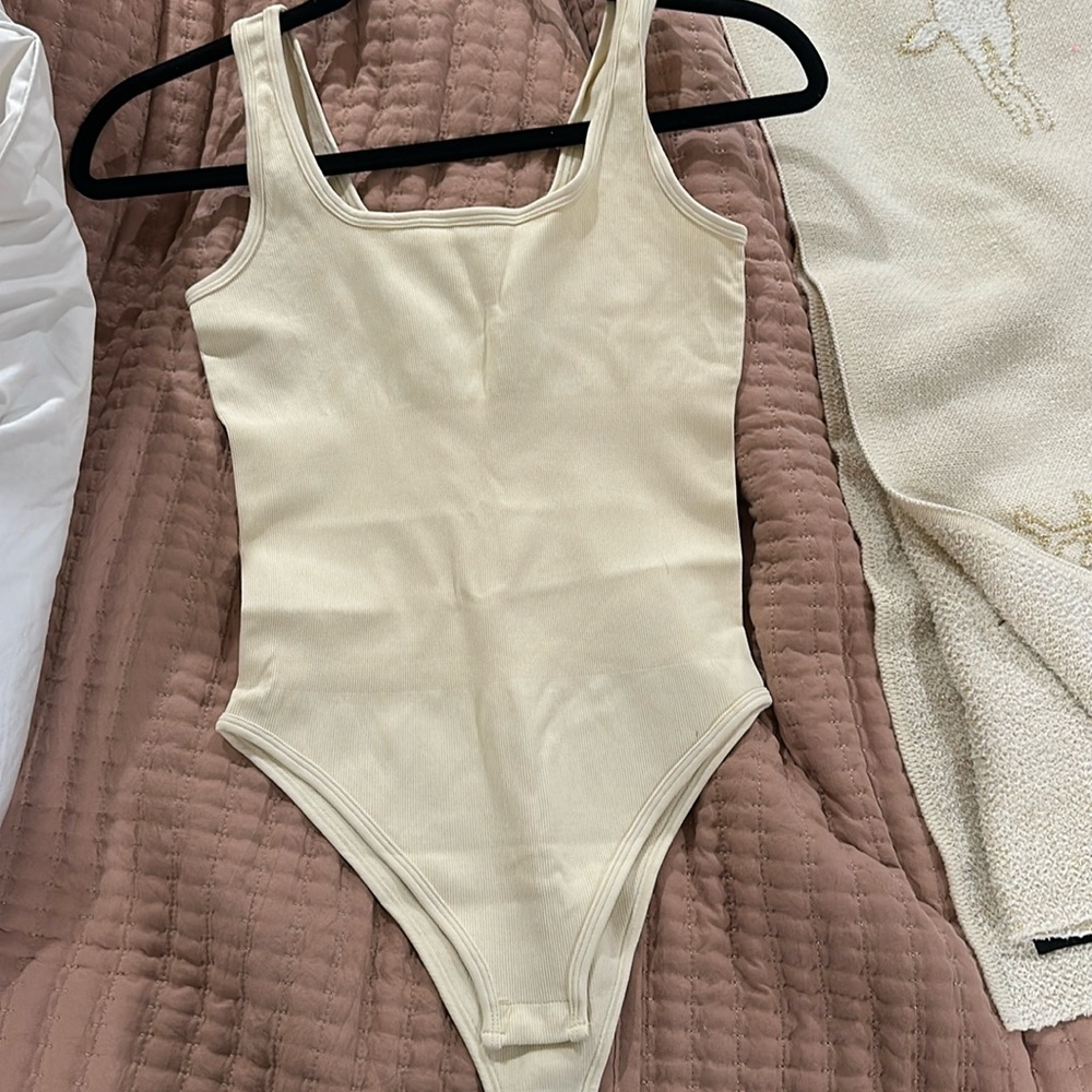 Beige tank bodysuit